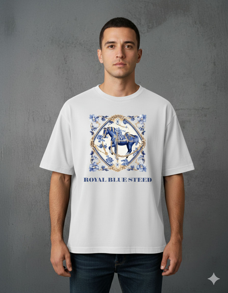 ROYAL BLUE STEED OVERSIZE TSHIRT