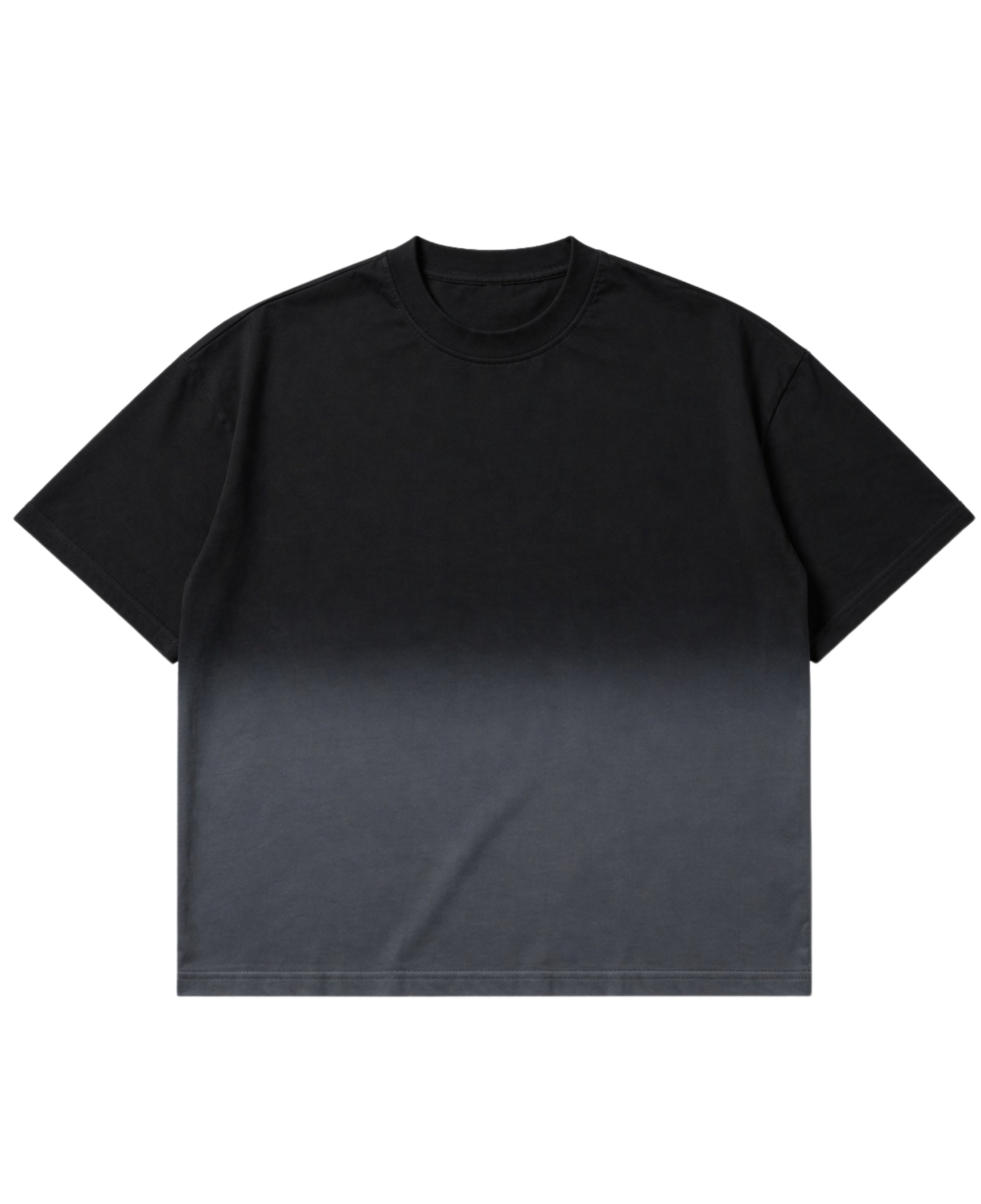 Ombre wash black boxy tee