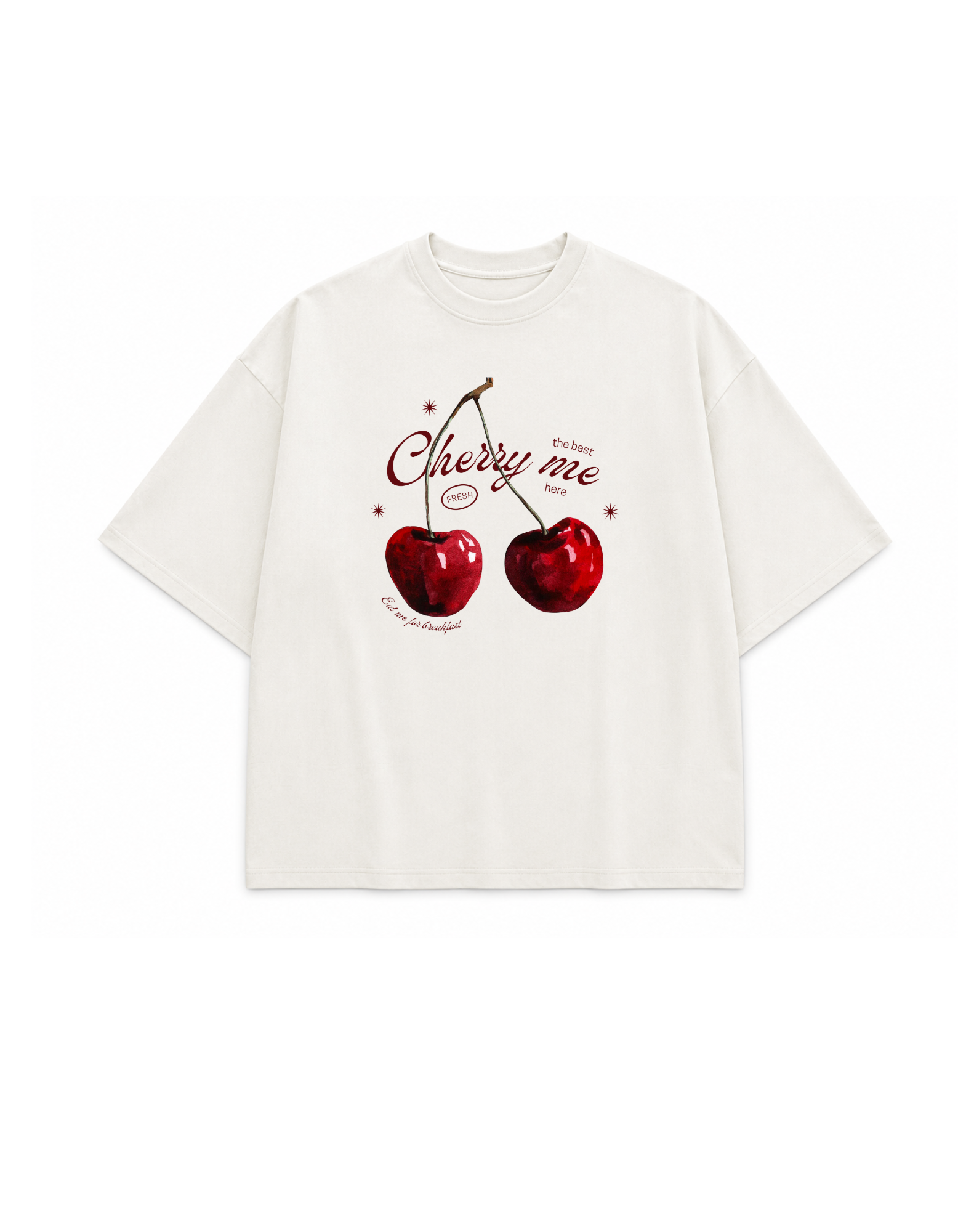 Cherry me oversized printed tshirt