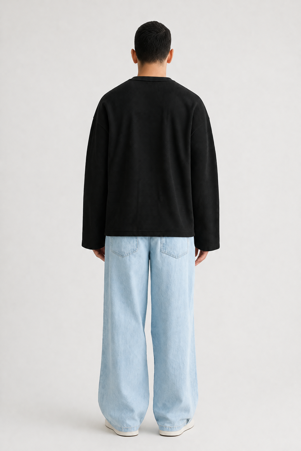 Black Waffle Full Sleeve T-shirt