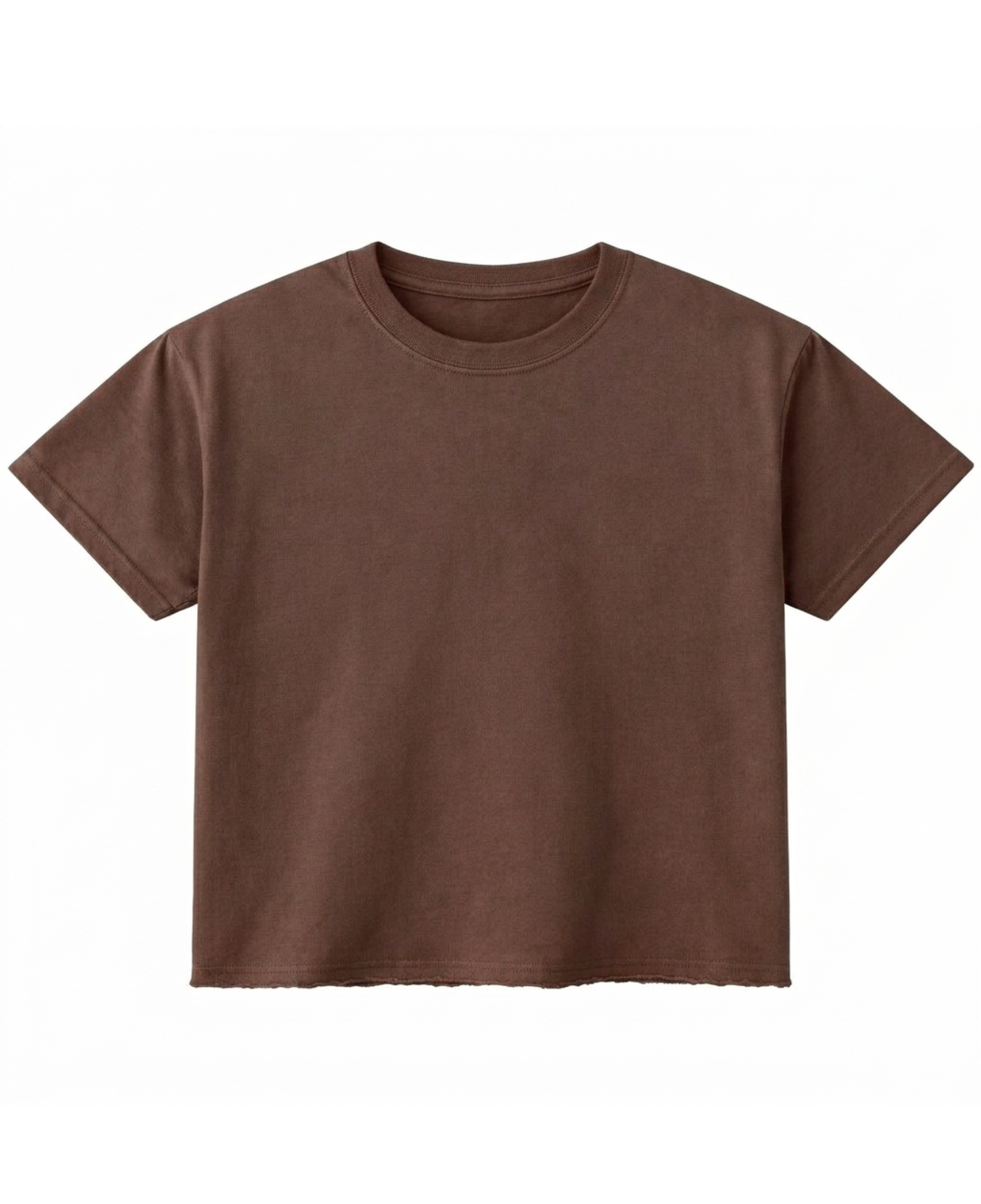 BROWN PLAIN BOXY FIT TSHIRT